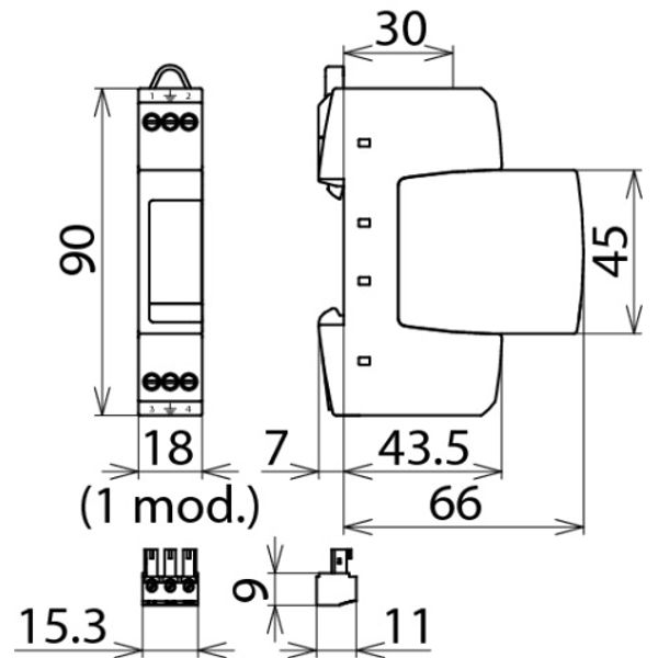 Surge arreser Type 3 DEHNrail M 2-pole 255V for industry electronics image 2