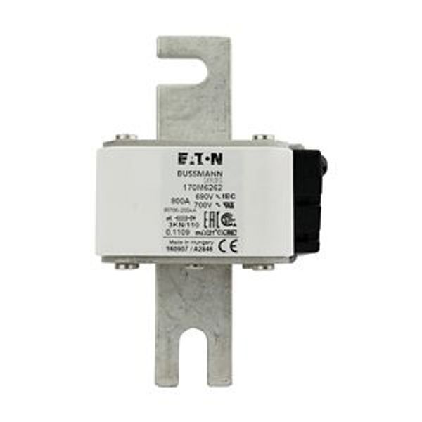 Fuse-link, high speed, 800 A, AC 690 V, DIN 3, 76 x 92 x 139 mm, aR, DIN, IEC, single indicator image 6