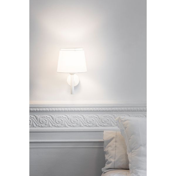 SAVOY WHITE WALL LAMP WHITE LAMPSHADE image 2