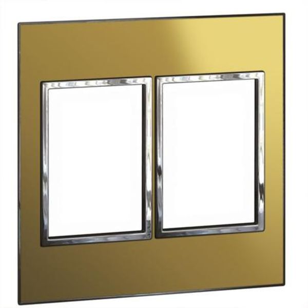 American and South African standard plate Arteor square version 2x3 modules - reflective gold image 1