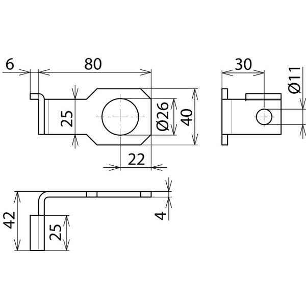 Connection bracket IF1 angled bore diameter d1 26 mm image 2