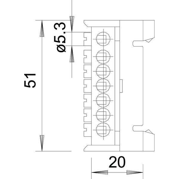 60 N 7x16 BL Neutral conductor clamp  7x16mm² image 2