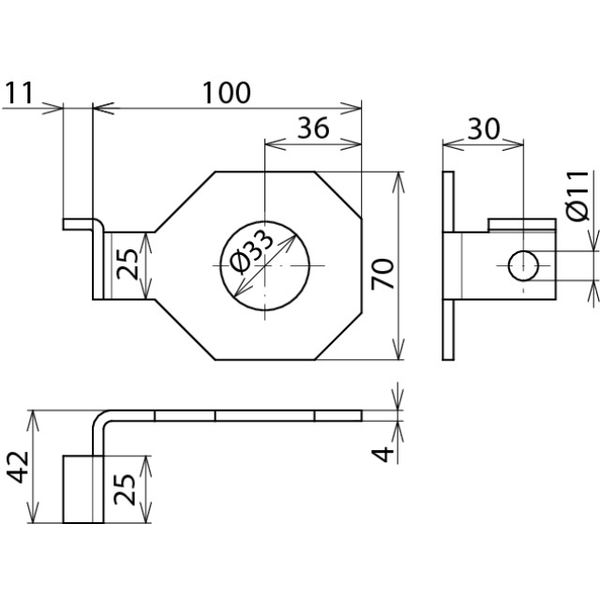 Connection bracket IF1 angled bore diameter d1 33 mm image 2