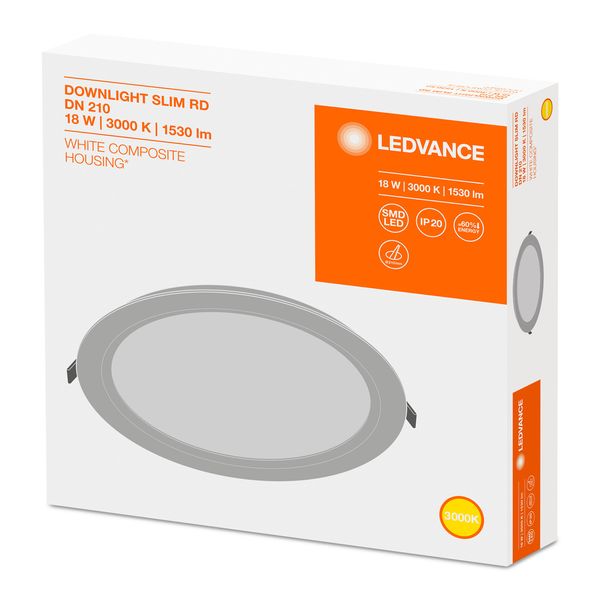 DOWNLIGHT SLIM ROUND 210 18 W 3000 K WT image 8