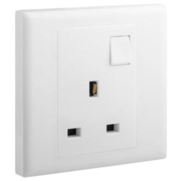 Eloe 1 gang BS 13A double pole switched socket image 1