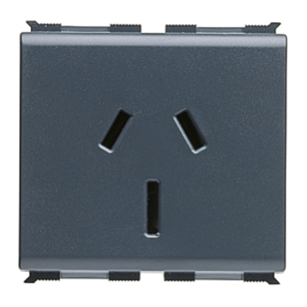 SOCKET-OUTLET STANDARD AUSTRALIANO 250V ac - 2P+E 10A - 2 MODULES - PLAYBUS image 1