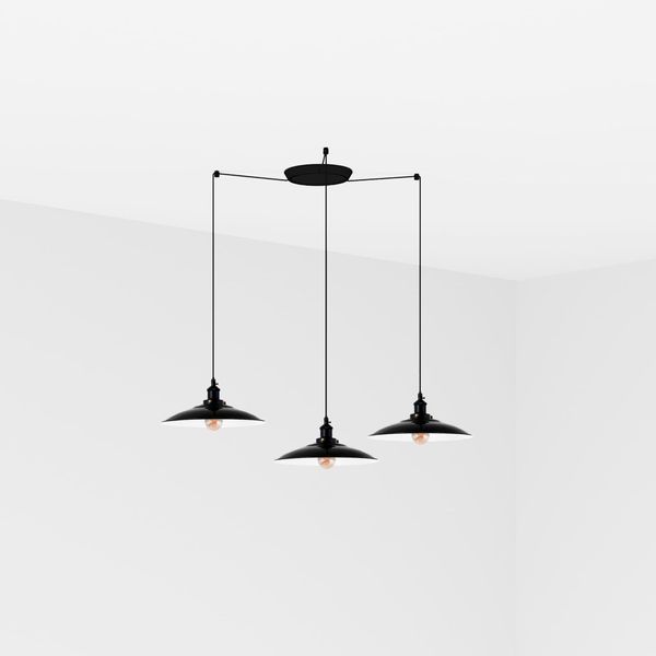 LANG BLACK PENDANT LAMP E27 3L image 1