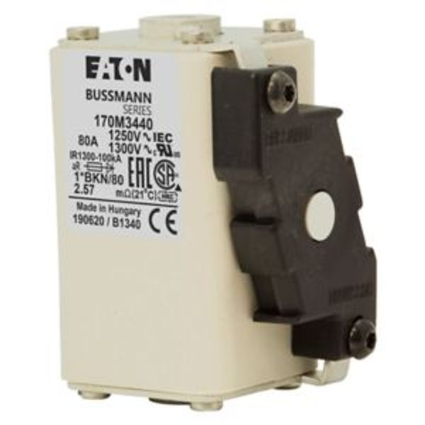 Fuse-link, high speed, 80 A, AC 1250 V, compact size 1, 45 x 59 x 81 mm, aR, IEC, UL, single indicator image 16