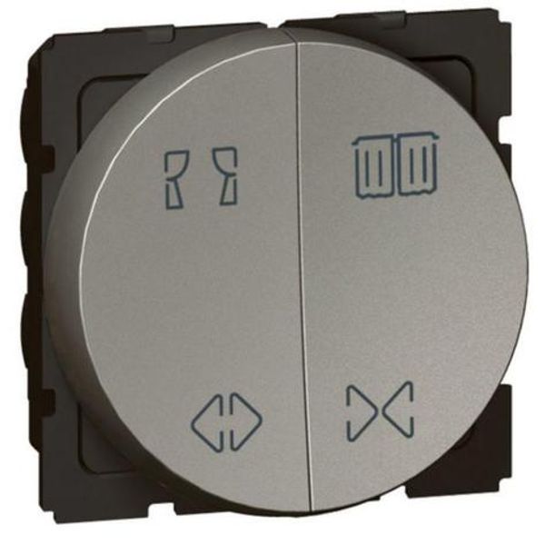 Double switch Arteor for curtain control - 10 A - 2 round modules - magnesium image 1