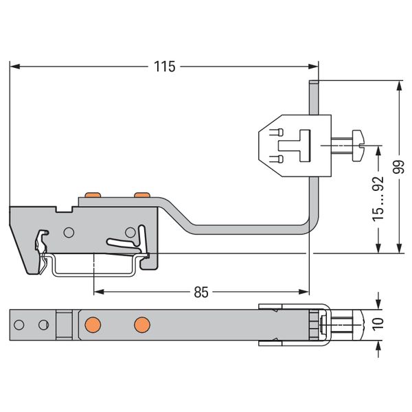 Busbar carrier for busbars Cu 10 mm x 3 mm flexible gray image 4