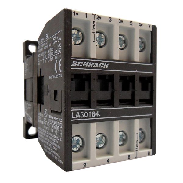 Contactor, 7.5kW, 18A AC3, 32A AC1, 4-pole, 230VAC image 1