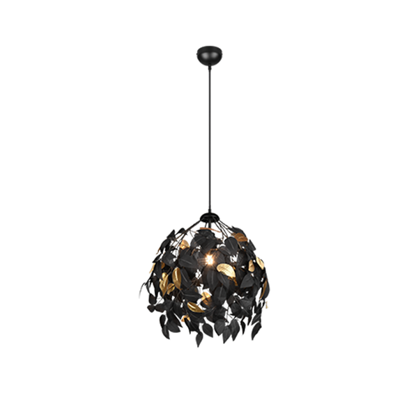 Leavy pendant 38 cm E27 matt black image 1