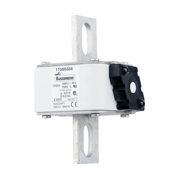 Fuse-link, high speed, 1250 A, AC 690 V, size 3, 76 x 92 x 135 mm, aR, IEC, UL, single indicator image 4