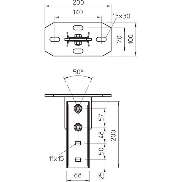 KI 8 VQP FT Head plate IS8 supp. variable lengthways 200mm image 2