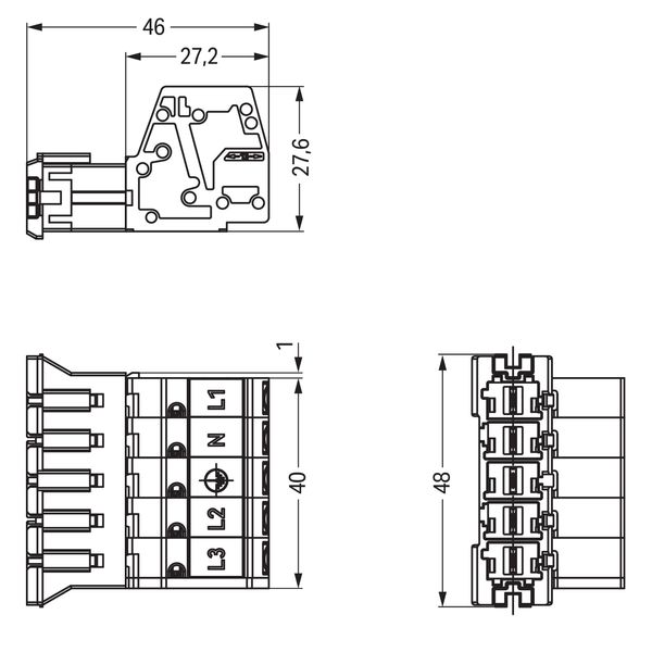 Plug with strain relief housing 5-pole black image 4