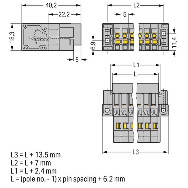 1-conductor male connector CAGE CLAMP® 4 mm² gray image 2