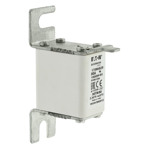 Fuse-link, high speed, 80 A, AC 1000 V, size 00, 30 x 47 x 98 mm, aR, DIN, IEC, type T indicator image 26