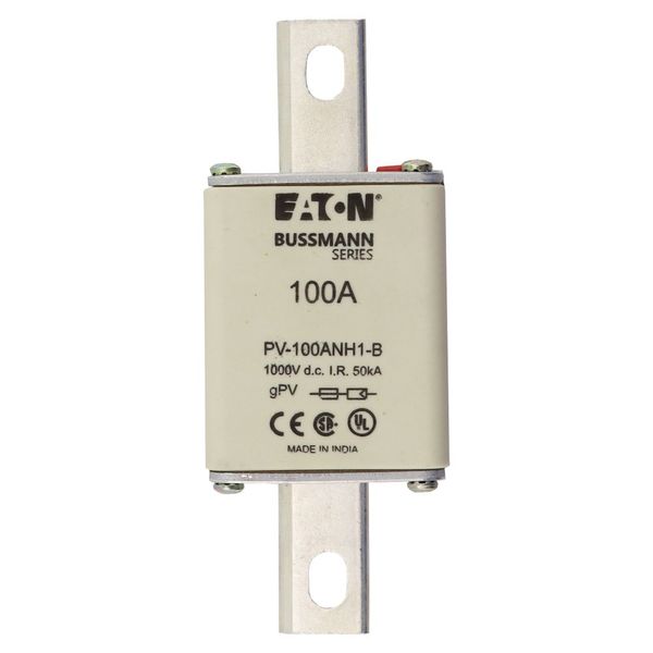 Fuse-link, high speed, 100 A, DC 1000 V, NH1, gPV, UL PV, UL, IEC, dual indicator, bolted tag image 16