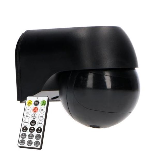 Wall Sensor - PIR 180° IP54 - Black - Remote control image 1