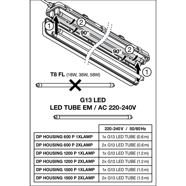 DAMP PROOF HOUSING GEN 3 600 P 1XLAMP IP65 image 15