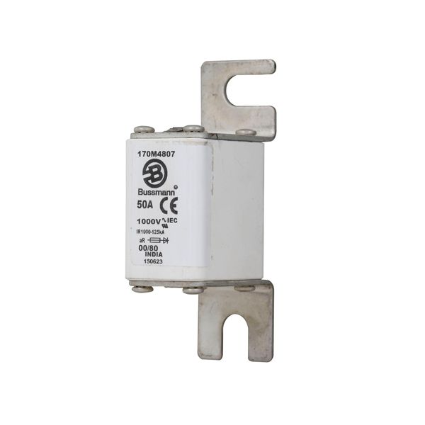 Fuse-link, high speed, 50 A, AC 1000 V, size 00, 30 x 47 x 98 mm, aR, DIN, IEC, single indicator image 23