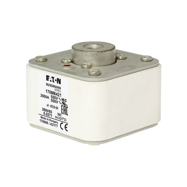 Fuse-link, high speed, 1100 A, AC 1250 V, 2 x size 3, 74 x 177 x 95 mm, aR, IEC, single indicator image 12