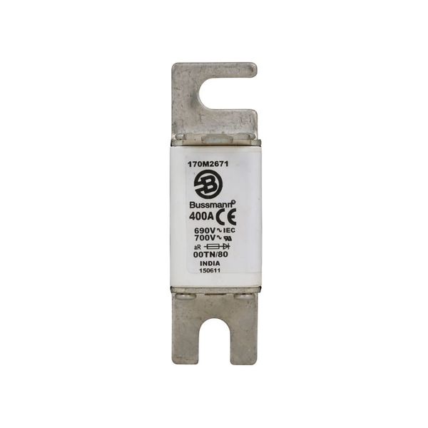 Fuse-link, high speed, 400 A, AC 690 V, DIN 00, 30 x 51 x 100 mm, aR, DIN, IEC, type T indicator image 6