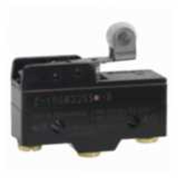 General purpose basic switch, short hinge roller lever, SPDT, 15A, dri image 2
