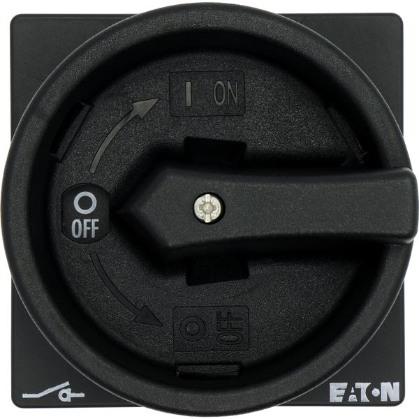 Main switch, T5B, 63 A, flush mounting, 3 contact unit(s), 6 pole, STOP function, With black rotary handle and locking ring, Lockable in the 0 (Off) p image 36