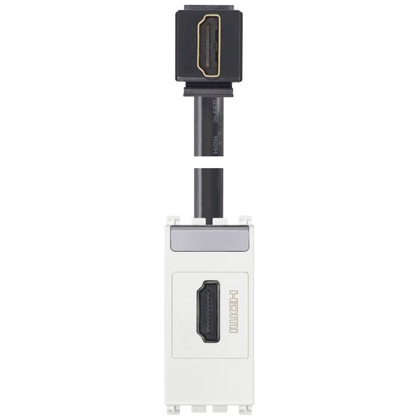 HDMI outlet with 90° cable white image 1