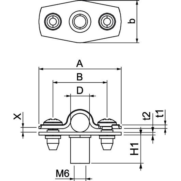 ASG 732 8 A4 Distance saddle with threaded connection M6 7-8mm image 2