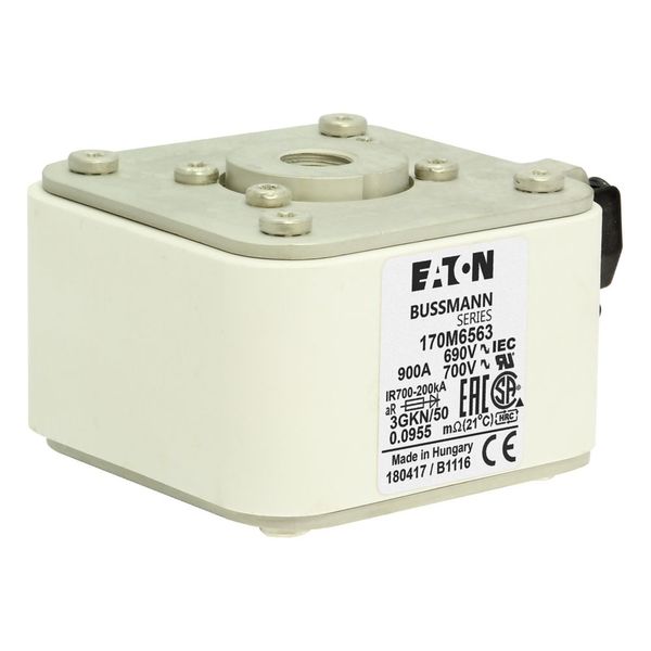 Fuse-link, high speed, 900 A, AC 690 V, size 3, 76 x 92 x 53 mm, aR, IEC, UL, type K indicator image 9