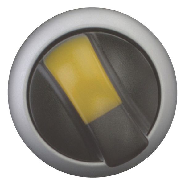 Illuminated selector switch actuator, RMQ-Titan, With thumb-grip, maintained, 2 positions (V position), yellow, Bezel: titanium image 3