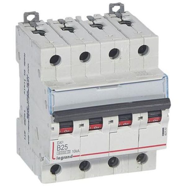 DX³6000 10kA high inlet and low outlet screw circuit breaker 4P 400V~ - 25A - curve B - 4 modules image 1