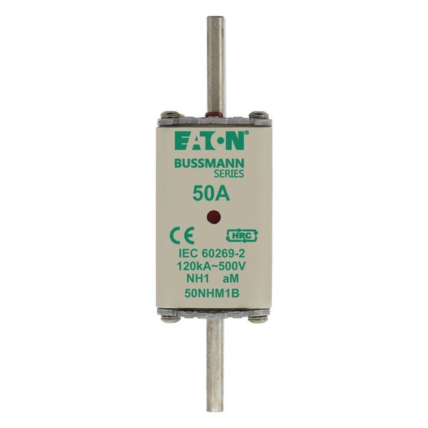 Fuse-link, low voltage, 50 A, AC 500 V, NH1, aM, IEC, dual indicator image 11