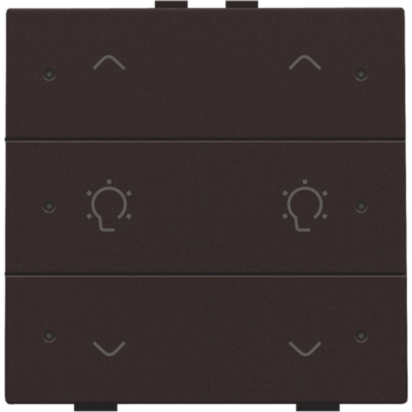 Double dimming control with LED for Niko Home Control, dark brown coat image 3