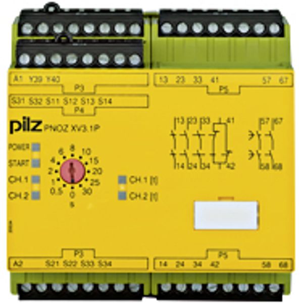 PNOZ XV3.1P 30/24VDC 3n/o 1n/c 2n/o t image 1