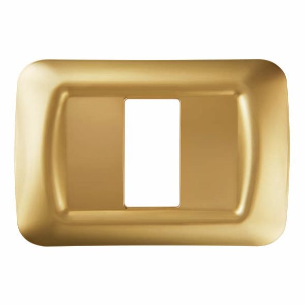 TOP SYSTEM PLATE - IN TECHNOPOLYMER GLOSS FINISH - 1 GANG - ANTIQUE GOLD - SYSTEM image 2