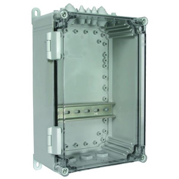 Surface mountable insulating enclosure IP 54 f. DIN rail mounted dev.  image 1