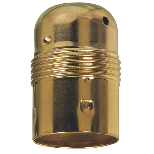 091130 E27 base socket with metal threaded jacket with 2 rings and earth terminal 4A 150W image 1