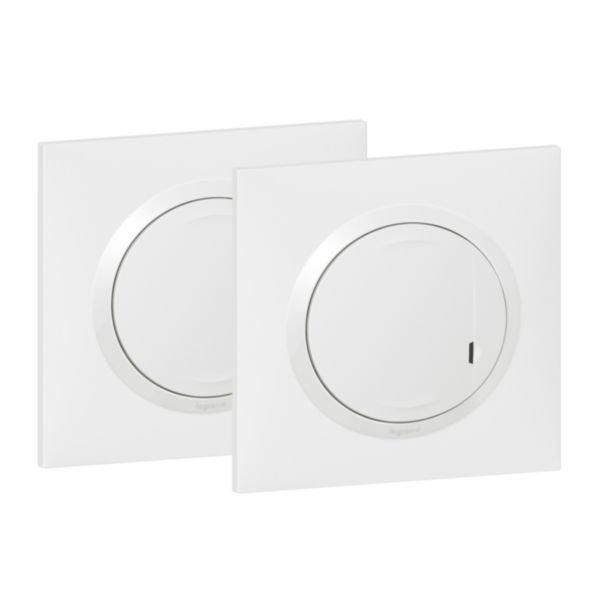 Ready-to-install dooxie create a two-way switch with 1 wireless control and 1 230V~ switch delivered complete white image 1