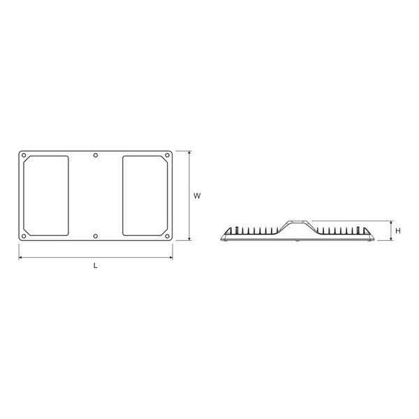 Arktur Square LED Eco 158W 22300lm 840 ECG IP66 100ø gray image 2