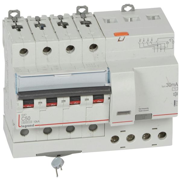 RCBO - DX³ 6000 -10 kA -4P-400 V~ -50 A -30 mA -AC type image 1