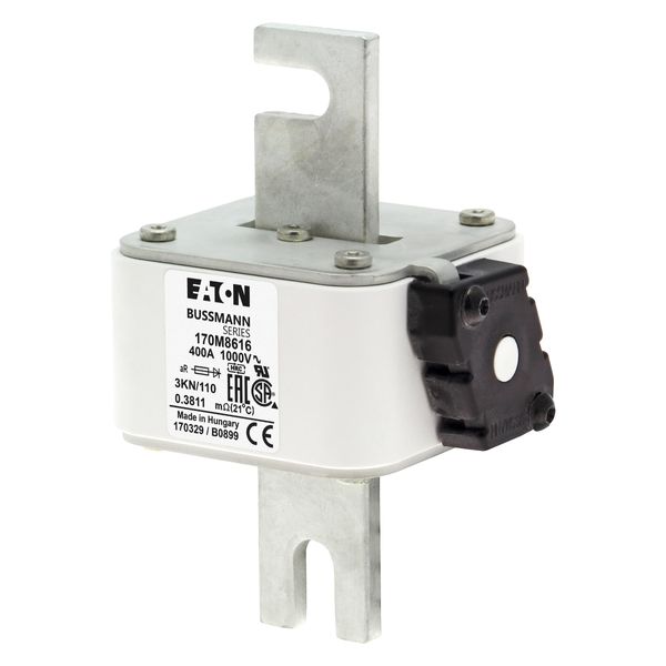 Fuse-link, high speed, 400 A, AC 1000 V, DIN 3, 74 x 92 x 138 mm, aR, DIN, IEC, single indicator image 6