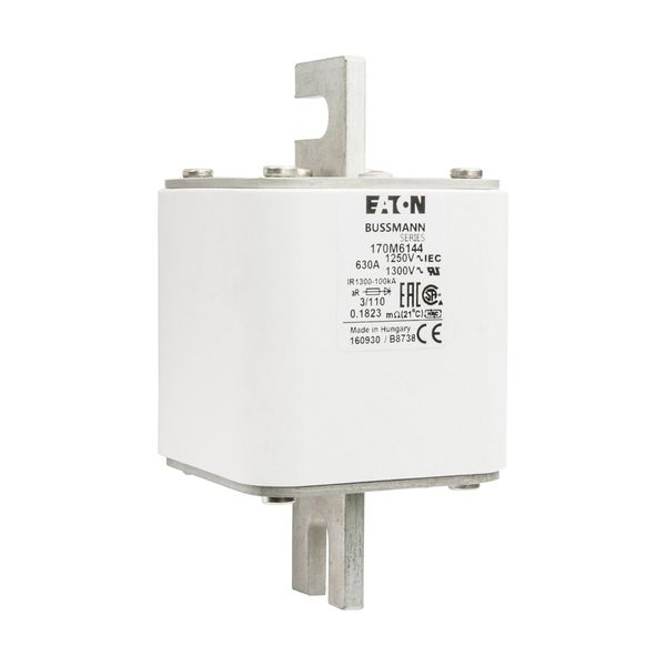 Fuse-link, high speed, 630 A, AC 1250 V, size 3, 76 x 90 x 139 mm, aR, DIN, IEC, single indicator image 15