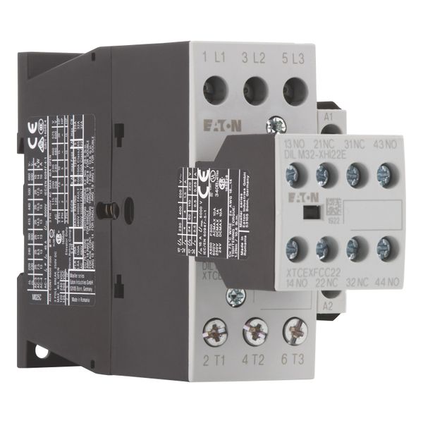 Contactor, 380 V 400 V 11 kW, 2 N/O, 2 NC, RDC 24: 24 - 27 V DC, DC operation, Screw terminals image 14