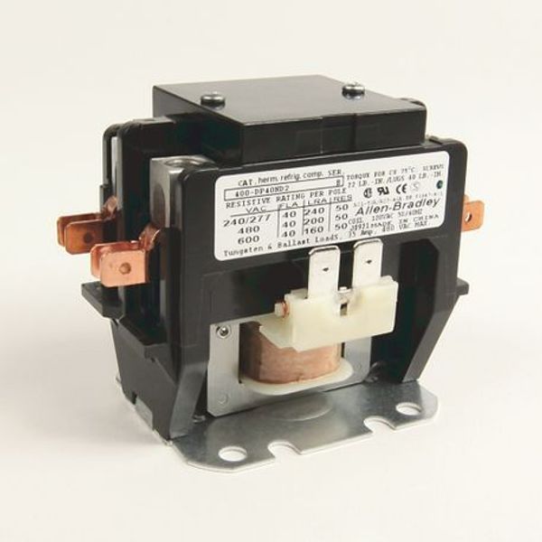 Allen-Bradley, 400 Definite Purpose Contactor, 40A, 120V 50/60Hz, 2 Poles image 1