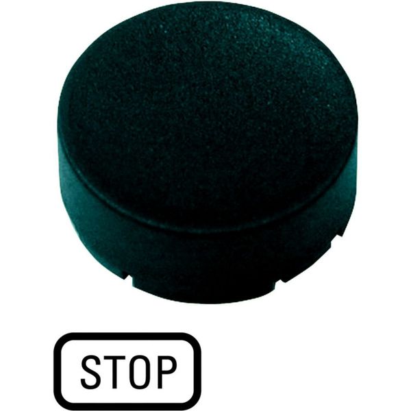 Button plate, raised black, STOP image 6