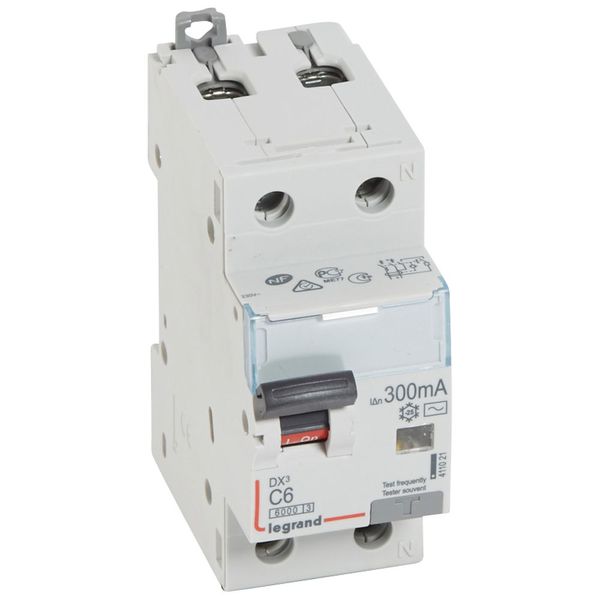 RCBO - DX³ 6000 -10 kA -1P+N-230 V~ -6 A -300 mA -AC type -N right hand image 1