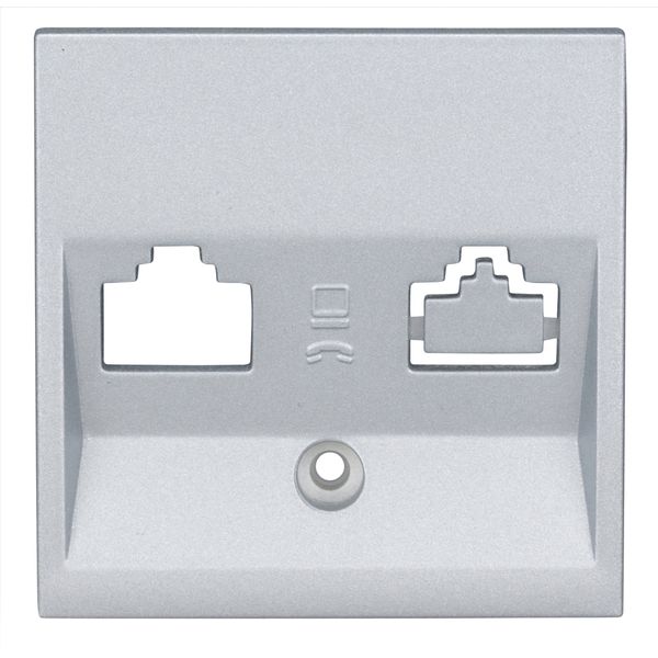 Cover for single data sockets, silver image 1
